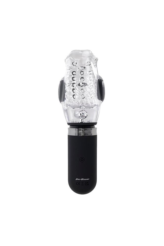 Zero Tolerance - Thrill Ride Vibrating, Thrusting & Spinning Stroker - Black/Clear - Stag Shop