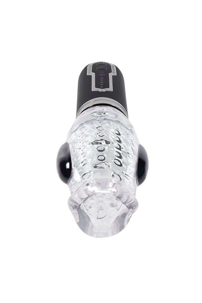Zero Tolerance - Thrill Ride Vibrating, Thrusting & Spinning Stroker - Black/Clear - Stag Shop