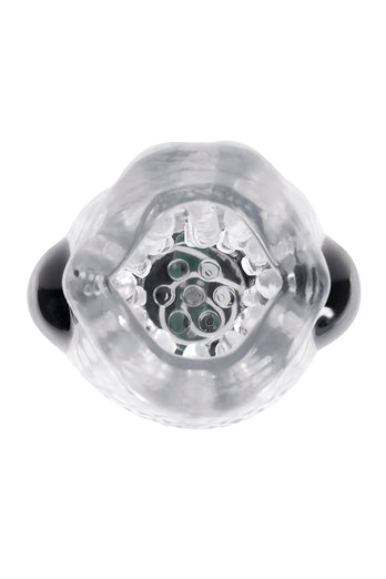 Zero Tolerance - Thrill Ride Vibrating, Thrusting & Spinning Stroker - Black/Clear - Stag Shop