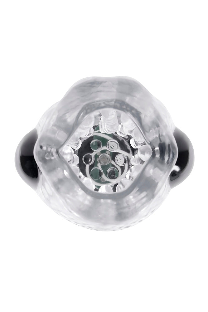 Zero Tolerance - Thrill Ride Vibrating, Thrusting & Spinning Stroker - Black/Clear - Stag Shop