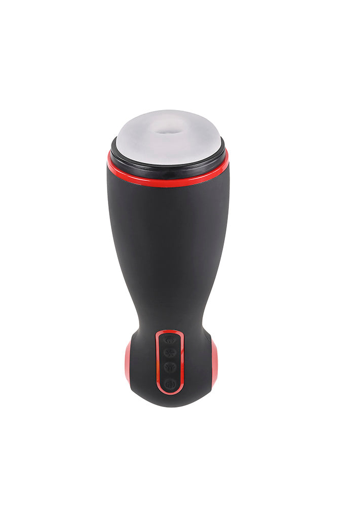 Zero Tolerance - Tight Squeeze Vibrating, Squeezing & Talking Stroker - Black - Stag Shop