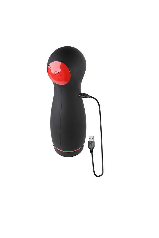Zero Tolerance - Tight Squeeze Vibrating, Squeezing & Talking Stroker - Black - Stag Shop