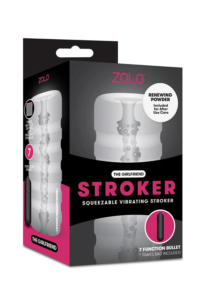Zolo - The Girlfriend Squeezable Vibrating Stroker - Clear - Stag Shop
