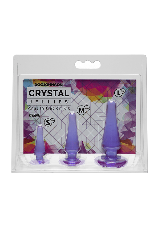 Crystal Jellies by Doc Johnson - Anal Initiation Kit - Purple - Stag Shop