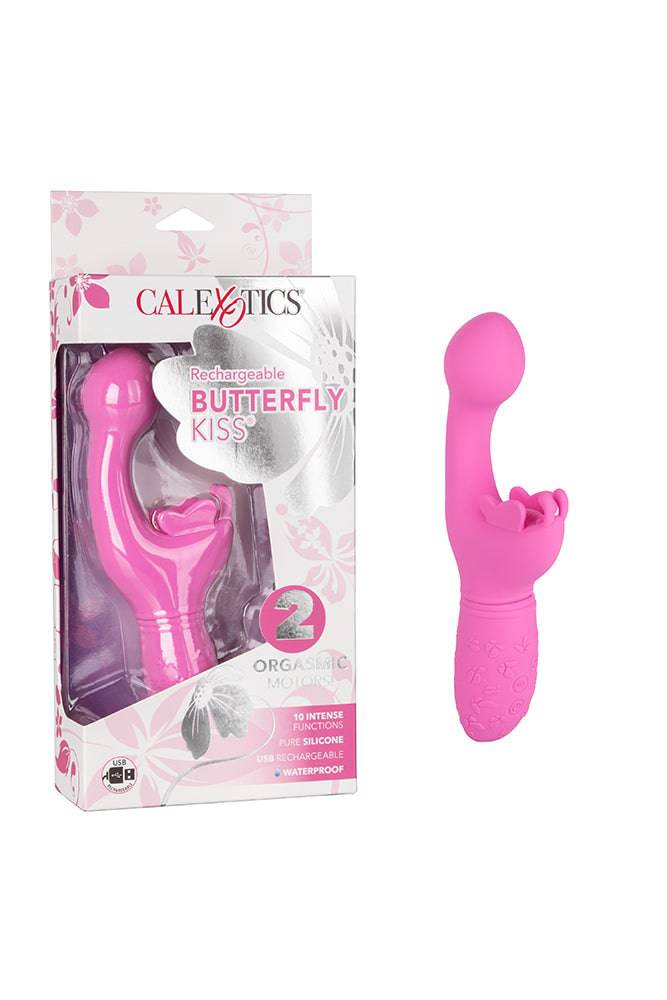 Cal Exotics - Rechargeable Butterfly Kiss Vibrator - Pink - Stag Shop