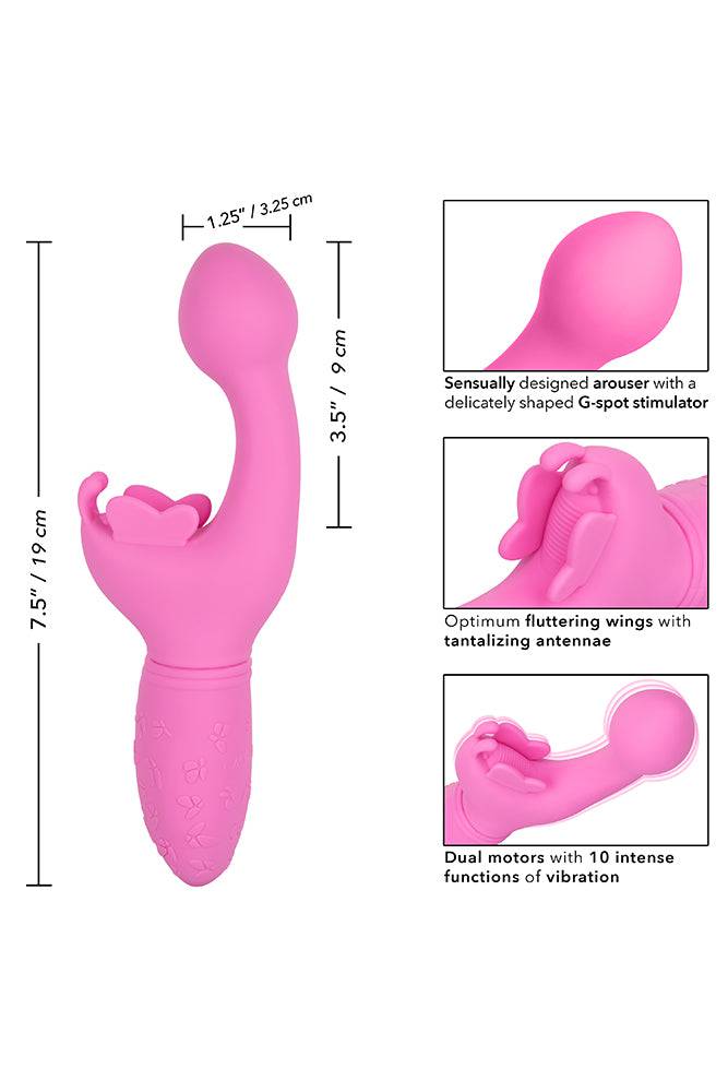 Cal Exotics - Rechargeable Butterfly Kiss Vibrator - Pink - Stag Shop