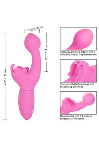 Thumbnail for Cal Exotics - Rechargeable Butterfly Kiss Vibrator - Pink - Stag Shop