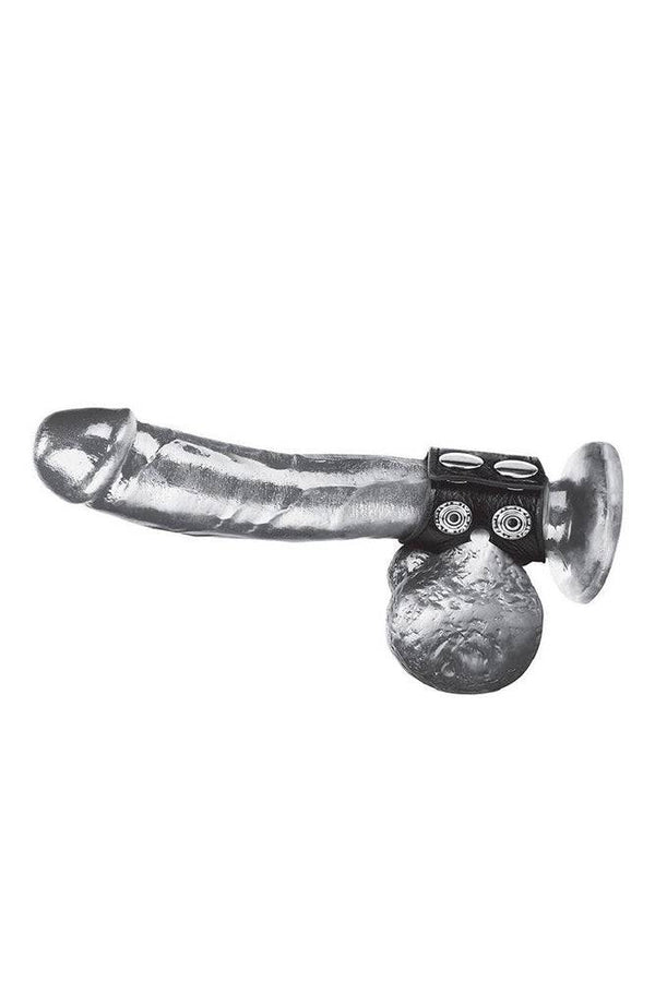 Electric Eel - Blue Line - 1.5 inch Cock Ring With Ball Strap - Black - Stag Shop