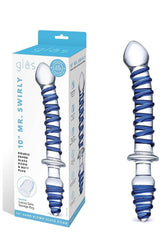 Gläs - 10-inch Mr. Swirly Double-Ended Dildo - Blue - Stag Shop