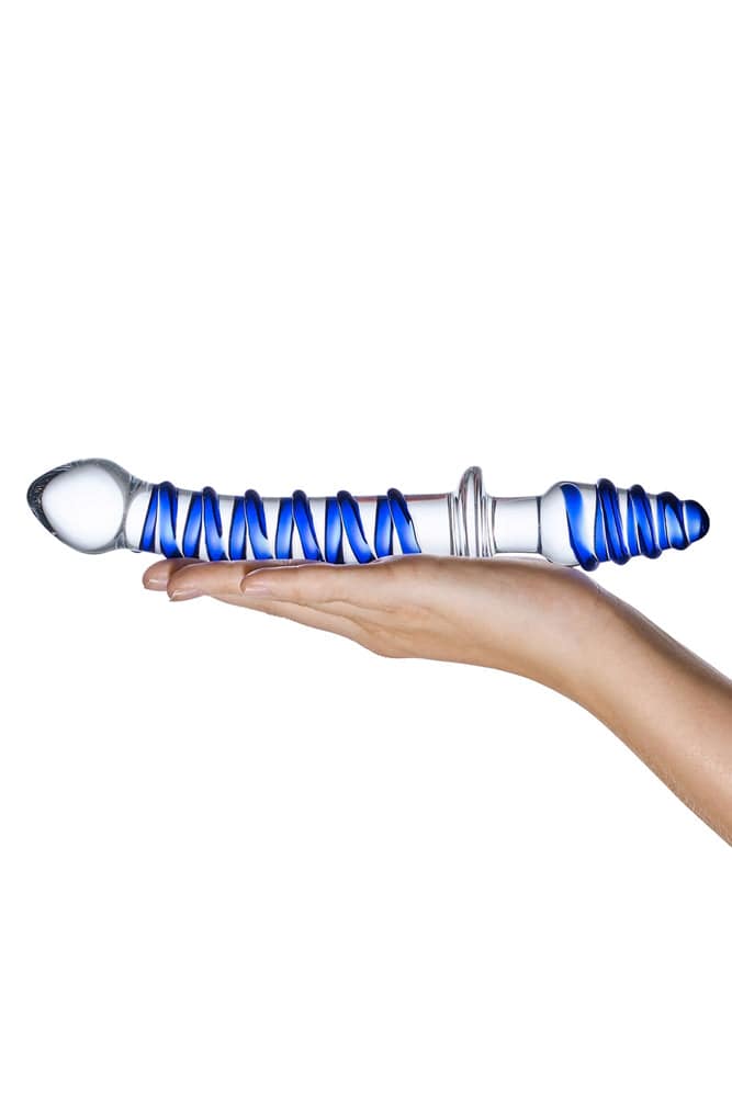 Gläs - 10-inch Mr. Swirly Double-Ended Dildo - Blue - Stag Shop