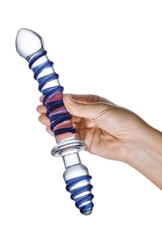 Gläs - 10-inch Mr. Swirly Double-Ended Dildo - Blue - Stag Shop
