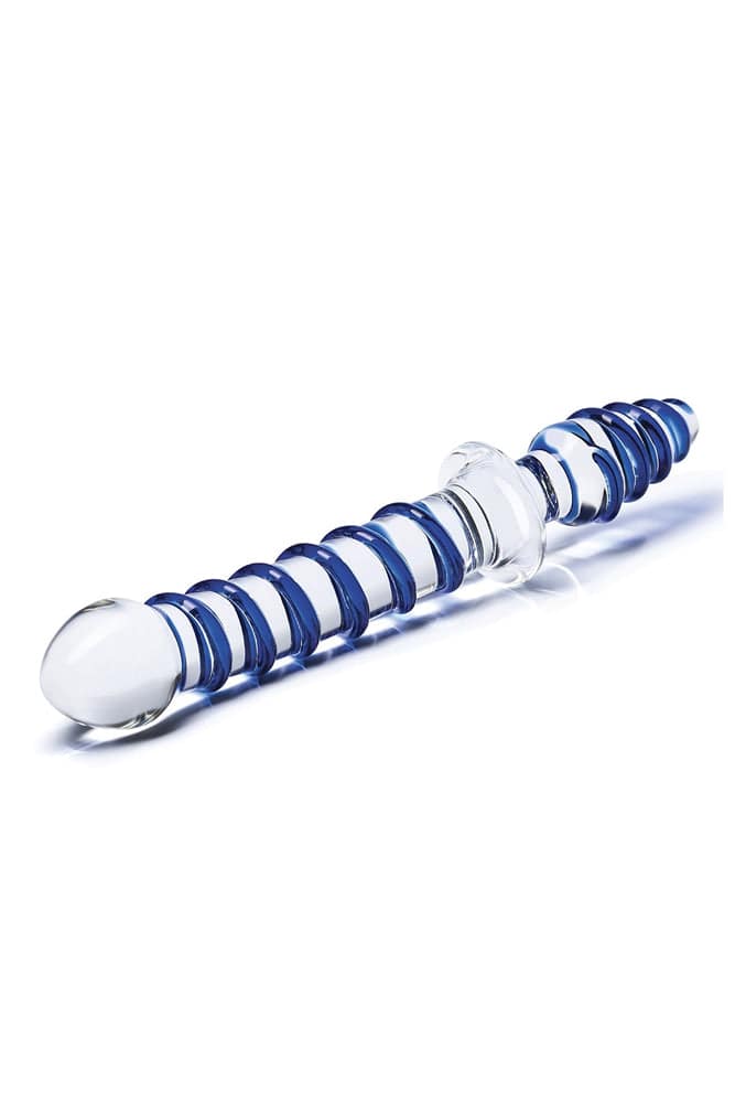 Gläs - 10-inch Mr. Swirly Double-Ended Dildo - Blue - Stag Shop