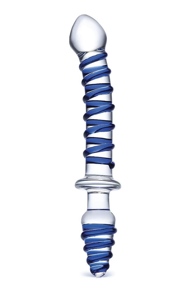 Gläs - 10-inch Mr. Swirly Double-Ended Dildo - Blue - Stag Shop
