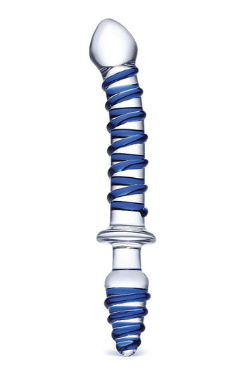 Gläs - 10-inch Mr. Swirly Double-Ended Dildo - Blue - Stag Shop