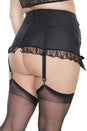 Coquette - 1024 - High Waisted Garter Belt - Black/Nude - Stag Shop