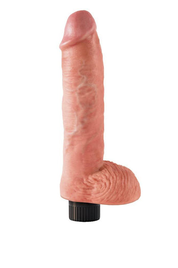 Pipedream - King Cock - Vibrating Realistic Cock with Balls - 10 inch - Beige - Stag Shop