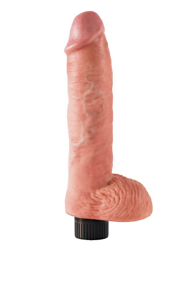 Pipedream - King Cock - Vibrating Realistic Cock with Balls - 10 inch - Beige - Stag Shop