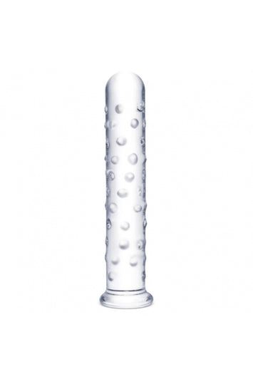 Gläs - 10" Extra Large Textured Glass Dildo - Clear - Stag Shop