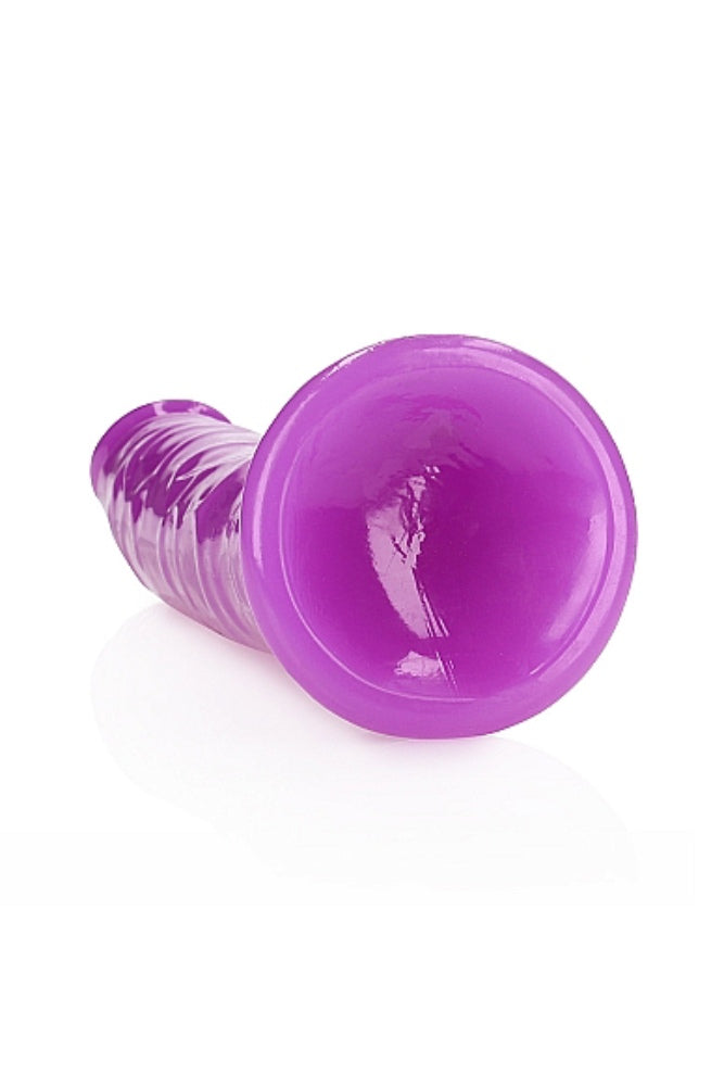Shots Toys - Real Rock - 10" Glow in the Dark Slim Dildo - Purple - Stag Shop