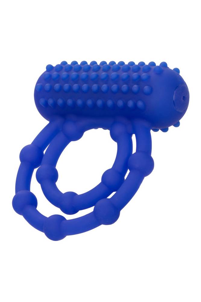 Cal Exotics - Couples Enhancer - Rechargeable 10 Bead Maximus Ring - Blue - Stag Shop