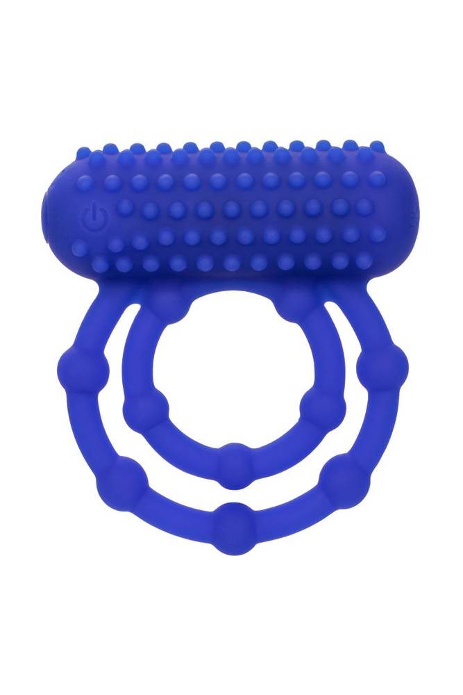 Cal Exotics - Couples Enhancer - Rechargeable 10 Bead Maximus Ring - Blue - Stag Shop