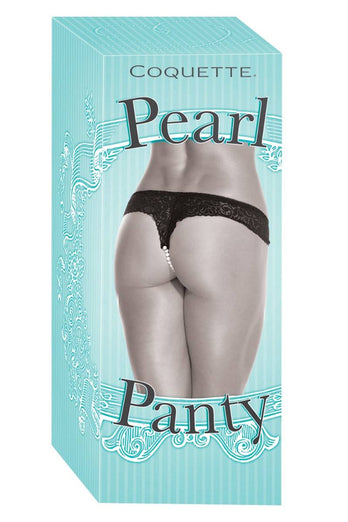 Coquette - 116 - Low Rise Lace Pearl Panty - Black - Stag Shop