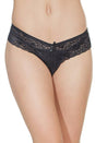 Coquette - 116 - Low Rise Lace Pearl Panty - Black - Stag Shop