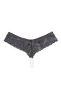 Coquette - 116 - Low Rise Lace Pearl Panty - Black - Stag Shop