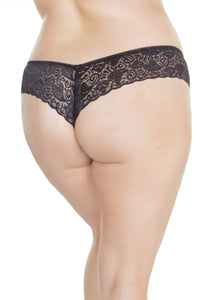Thumbnail for Coquette - 116 - Low Rise Lace Pearl Panty - Black - Stag Shop