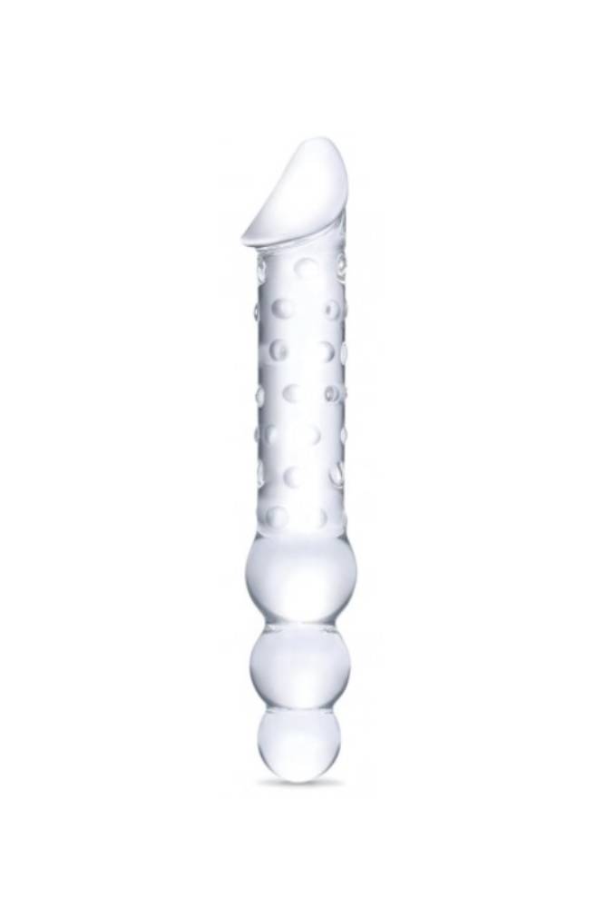Gläs - 12" Double Ended Glass Dildo With Anal Beads - Clear - Stag Shop