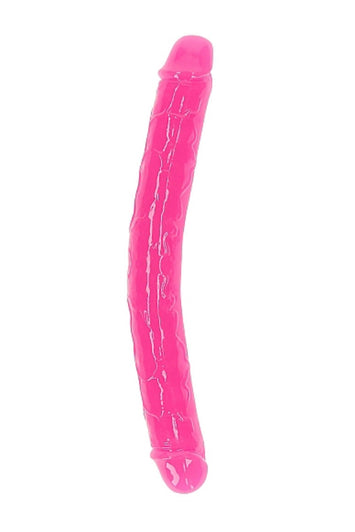 Shots Toys - Real Rock - 12" Glow in the Dark Double Dong - Pink - Stag Shop