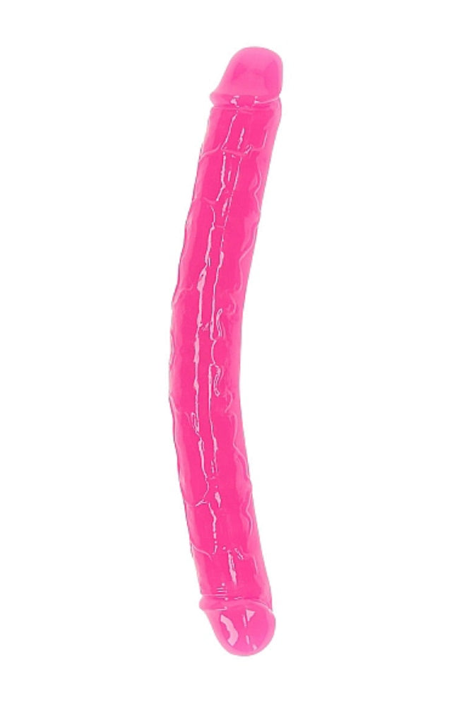 Shots Toys - Real Rock - 12" Glow in the Dark Double Dong - Pink - Stag Shop