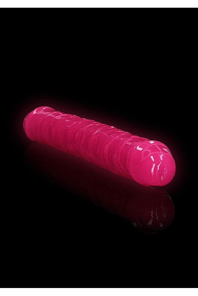 Shots Toys - Real Rock - 12" Glow in the Dark Double Dong - Pink - Stag Shop