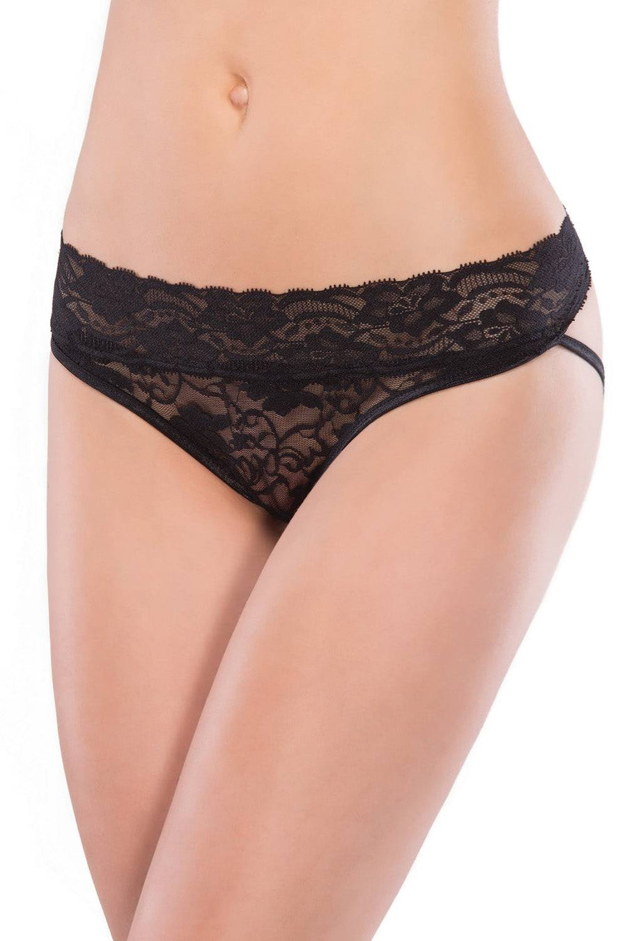 Coquette - 155 - Floral Lace Panty - Black - Stag Shop