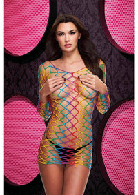 Thumbnail for Lapdance Lingerie - LC-87 - Fencenet Rainbow Mini Dress - Stag Shop