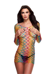 Thumbnail for Lapdance Lingerie - LC-87 - Fencenet Rainbow Mini Dress - Stag Shop