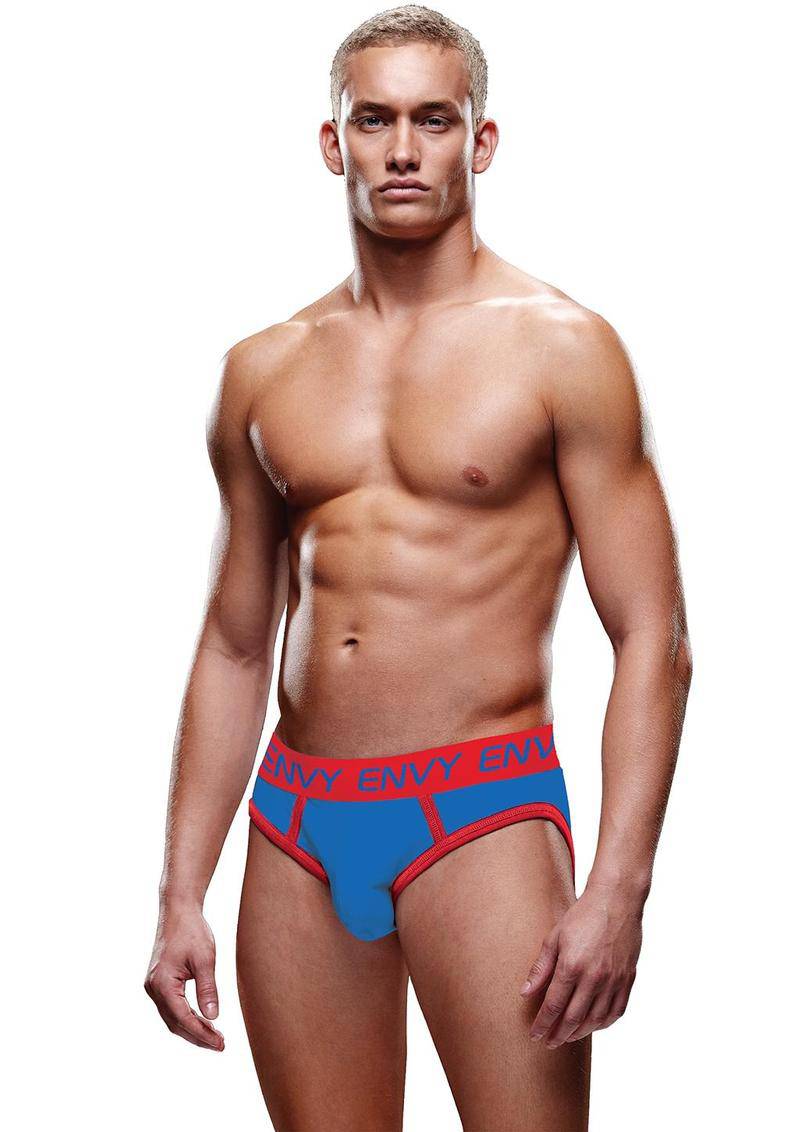 X-Gen - BLE309 - Solid Envy Jock - Blue/Red - Stag Shop