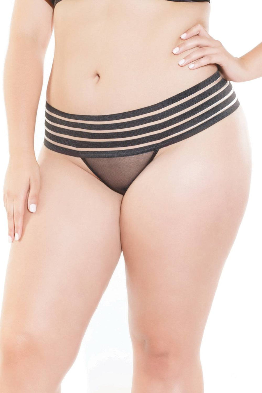 Coquette - 188X - Mesh Thong - Black - OS/XL - Stag Shop