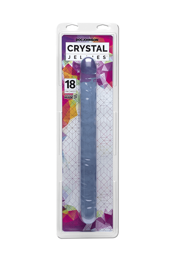 Crystal Jellies by Doc Johnson - 18 Inch Double Ended Dildo - Clear - Stag Shop
