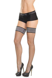 Coquette - 1907X - Plus Size Fishnet Stockings - Black - OSXL - Stag Shop