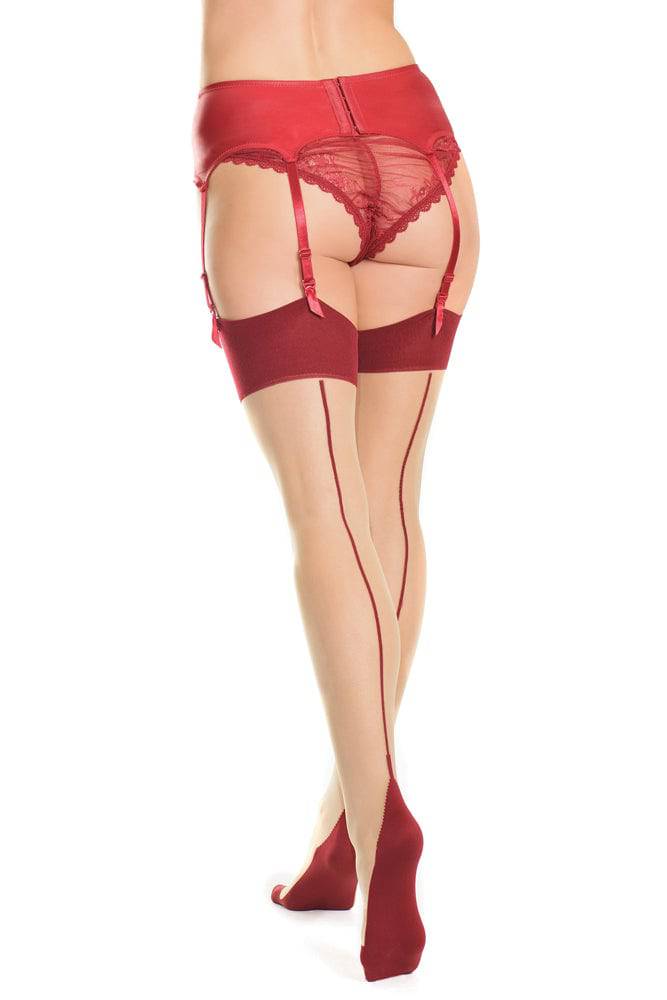 Coquette - 1909 - Garter Stockings - Red/Nude - OS - Stag Shop