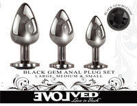 Thumbnail for Evolved - Black Gem Anal Plug Set - 3 PC - Stag Shop