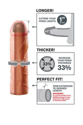 Pipedream - Fantasy X-tensions - Perfect 1 Inch Penis Extension - Beige - Stag Shop