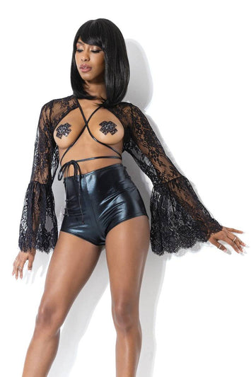 Coquette - 20209 - Lace Shrug - Black - OS - Stag Shop