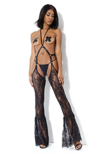 Coquette - 20210 - Lace Chaps - Black - OS - Stag Shop