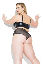 Coquette - 20212 - Wet Look Bra - Black - Stag Shop