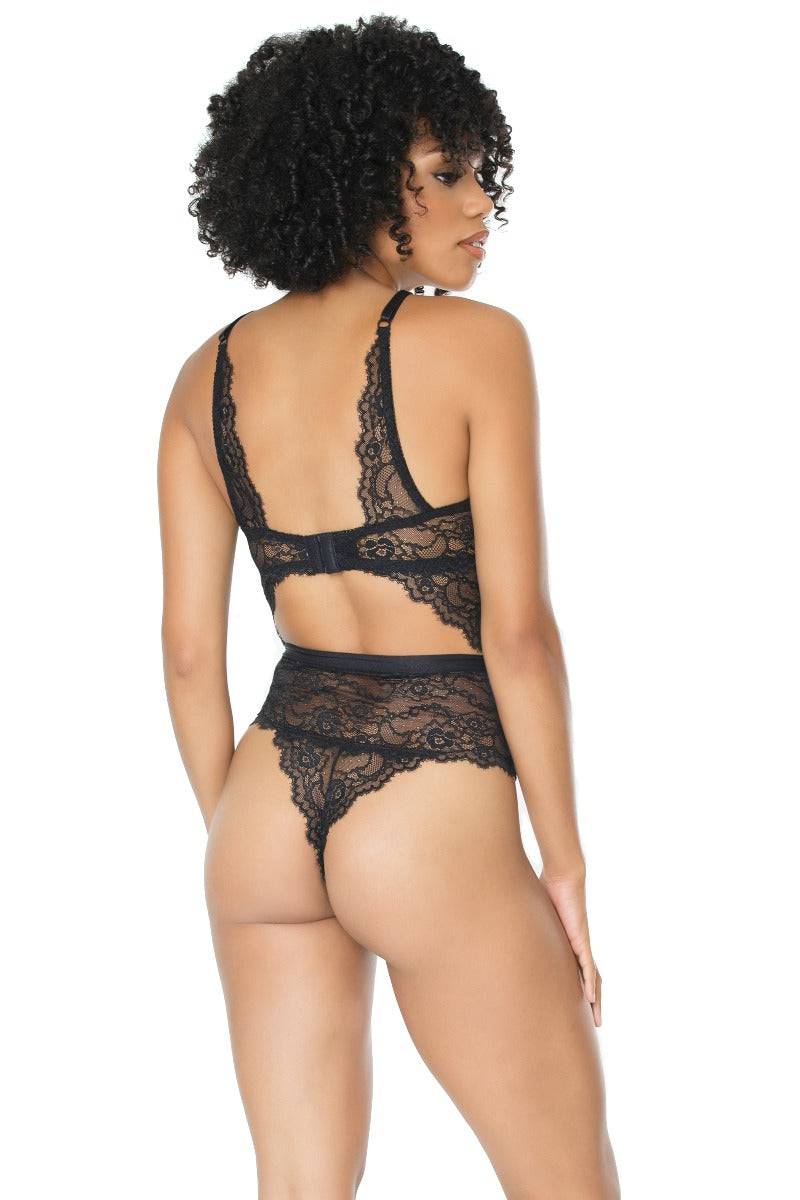 Coquette - 20301 - Lace & Satin Teddy - Green/Black - Stag Shop