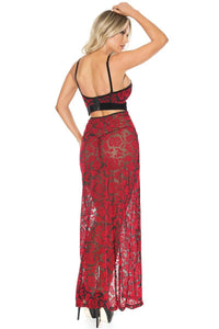 Thumbnail for Coquette - 20305 - Halter Gown - Red/Black - OS - Stag Shop