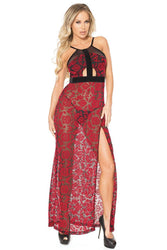 Coquette - 20305 - Halter Gown - Red/Black - OS - Stag Shop