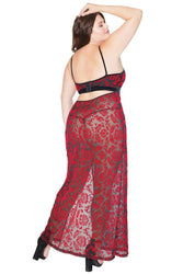 Coquette - 20305 Plus - Halter Gown - Red/Black - OSXL - Stag Shop